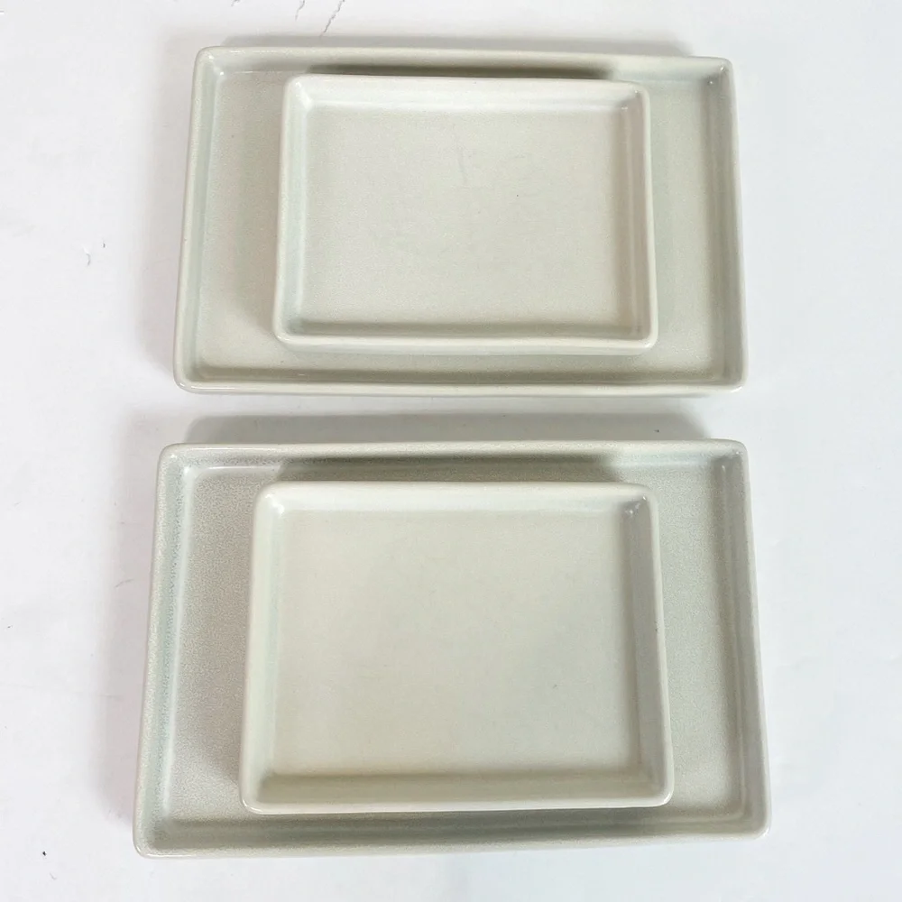 Pottery Barn Rectangle Mason Stoneware Plates Set Of 4